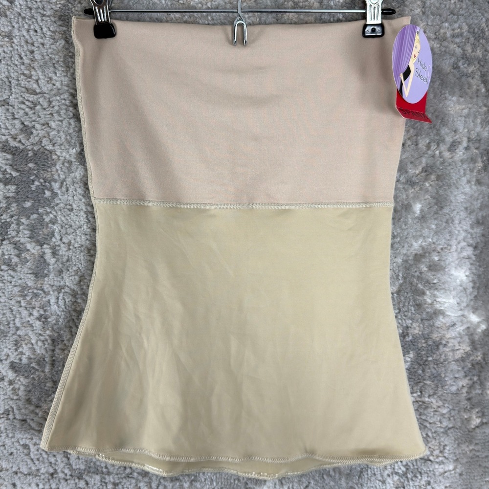 New Spanx Size L Hide & Sleek Strapless Cami Shapewear Nude Sleeveless Women